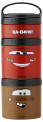 Whiskware Disney Pixar Stackable Snack Containers for Kids and Toddlers, 3 Stackable Snack Cups for School and Travel, Cars Lightning McQueen and Mater