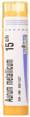 Boiron Aurum metallicum 15ch,Homeopathic medicine. Each tube contains 4 g (approximately 80 pellets)