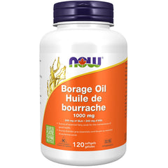 NOW Supplements, Borage Oil 1000 mg with 240mg of GLA (Gamma Linolenic Acid), 120 Softgels