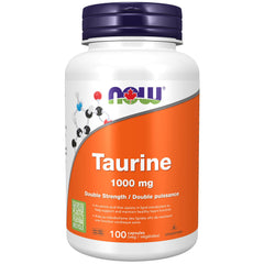 NOW Supplements, Taurine 1,000 mg, Double Strength, Nervous System Health, 100 Veg Capsules
