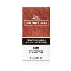 WELLA Color Charm Permanent Liquid Hair Color for Gray Coverage, 8RG Titan Red Blonde