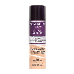 Covergirl -Simply Ageless 3-in-1 Liquid Foundation Infused with Hyaluronic Complex, Vitamin C and Niacinamide - Hydrating Formula, 100% Cruelty-Free