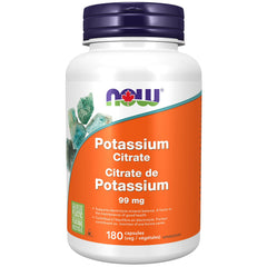 NOW Supplements, Potassium Citrate 99 mg, Supports Electrolyte Balance and Normal pH, Essential Mineral, 180 Veg Capsules