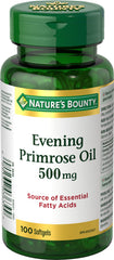 Nature's Bounty Evening Primrose Oil Pills, Supplement, Source of Essential Fatty Acids, 500mg 100 Softgels