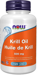 NOW Supplements, Krill Oil 500 mg, Phospholipid-Bound Omega-3, Cardiovascular Support, 120 Softgels