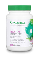 Organika Biotin 10,000mcg- Healthy Skin, Hair, and Nail Support, High Potency- 120vcaps