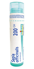 Boiron Sepia officinalis 200ch,Homeopathic medicine. Each tube contains 4 g (approximately 80 pellets)