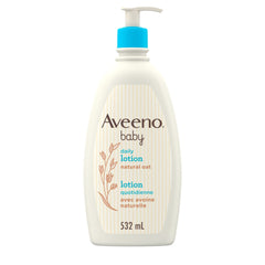 Aveeno Baby Lotion Daily Moisturizing - Natural Oat Formula for Sensitive Skin, 532mL - Gentle, Fragrance-Free Protection Body Lotion with up to 24-Hour hydration - Pediatrician-Recommended Brand