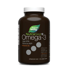 Nature's Way NutraSea HP Omega 3 + Vitamin D Softgels Supplement with Fish Oil – High Potency – Heart, Brain, Bone & Immune Support for Adults and Kids Ages 9+ – EPA & DHA + 1000IU D3, 60 Softgels