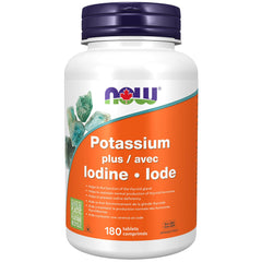 NOW Supplements, Potassium plus Iodine, Supports Electrolyte Balance*, Thyroid Support*, 180 Tablets