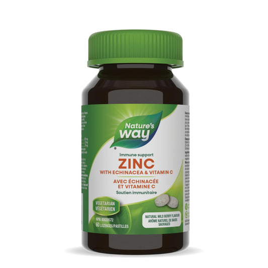 Nature's Way Zinc with Echinacea & Vitamin C / 60 Lozenges, Beige