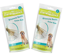 BambooStick Double Pack Cotton Buds for Cleaning Dog's Ear, Large/X-Large