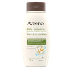 Aveeno Daily Moisturizing Body Wash for Dry, Sensitive Skin with Prebiotic Oat, Hydrating Oat Body Wash Nourishes Dry Skin & Gently Cleanses, Light Fragrance, Sulfate-Free, 532 mL