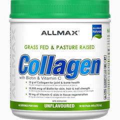 ALLMAX Collagen (with Biotin + Vitamin C) - Unflavored - Grass Fed & Pasture Raised - 440 Gram - 44 Servings