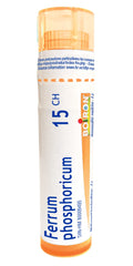 Boiron Ferrum phosphoricum 15ch,Homeopathic medicine. Each tube contains 4 g (approximately 80 pellets)