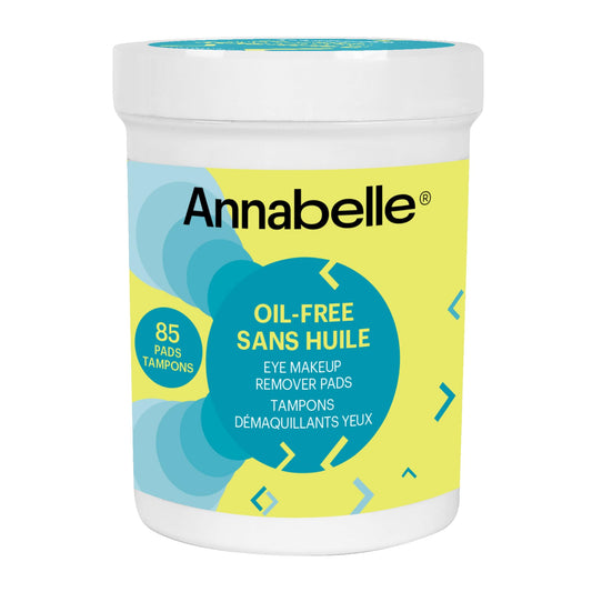 Annabelle Oil-Free Eye Makeup Remover Pads, Makeup Removal, Suitable For Sensitive Eyes, Paraben-Free, Fragrance-Free, Alcohol-Free, Soap-Free, Hypoallergenic, Vegan, Cruelty-Free, 85 Pads
