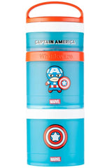 Whiskware Marvel Snack Containers for Toddlers and Kids, 3 Stackable Snack Cups for School and Travel, Captain America Character