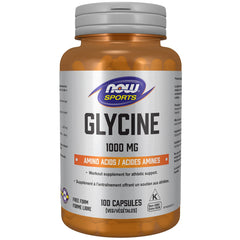 NOW Sports Glycine 1000 mg Vegetable Capsules, 100 Count
