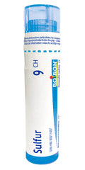 Boiron Sulfur 9ch,Homeopathic medicine. Each tube contains 4 g (approximately 80 pellets)