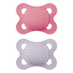 MAM Original Matte Baby Pacifiers 0-6 Months, Binky for Newborn Babies, BPA-Free Skin Soft Silicone Nipple, Easy to Clean, Developed With Medical Experts, 2 Pack, With Sterilizer Case, Made In Europe