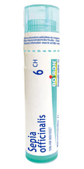 Boiron Sepia officinalis 6ch,Homeopathic medicine. Each tube contains 4 g (approximately 80 pellets)