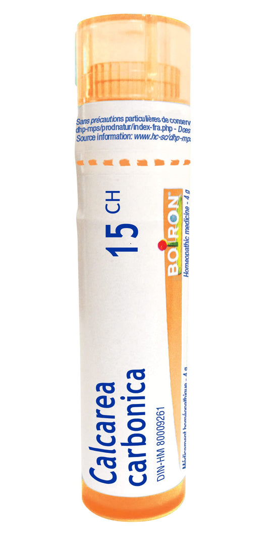 Boiron Calcarea carbonica 15ch,Homeopathic medicine. Each tube contains 4 g (approximately 80 pellets)