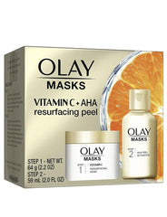 Olay Vitamin C Face Mask Kit, Exfoliator Kit with Mask, Silica, and Exfoliating AHA Peel, 0.47 Fl Oz