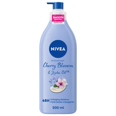 NIVEA Oil Infused Cherry Blossom & Jojoba Oil Body Lotion, 24-Hour Moisture, Scented Lotion, All Skin Types, Fast Absorbing, Non Greasy Daily Body Moisturizer, Dermatologically Tested Skin Care, 500mL