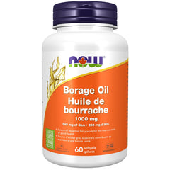 NOW Supplements, Borage Oil 1000 mg with 240mg of GLA (Gamma Linolenic Acid), 60 Softgels