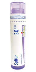 Boiron Sulfur 30ch,Homeopathic medicine. Each tube contains 4 g (approximately 80 pellets)