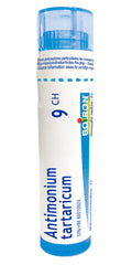 Boiron Antimonium tartaricum 9ch,Homeopathic medicine. Each tube contains 4 g (approximately 80 pellets)
