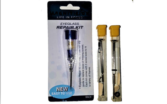 3 Set. Foster Grant Pocket Size Eyeglasses Repair Kits. Includes 3 Screw Drivers, Screws and Small Parts.