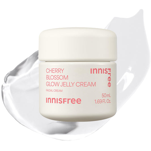 innisfree Cherry Blossom Glow Jelly Cream with Niacinamide, Korean Hydrating Moisturizer for Smooth, Radiant Skin