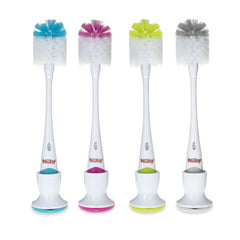 Nuby 2 in 1 Bottle and Nipple Brush with Stand 1pk - Colors May Vary