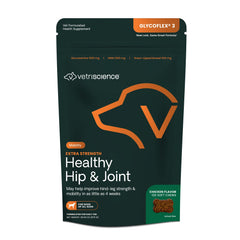 VetriScience Extra Strength Healthy Hip & Joint Chews, GlycoFlex Glucosamine & Green-Lipped Mussel Joint Support Supplement for Dogs, Promote Mobility & Soothe Joint Discomfort, Chicken, 120 Count