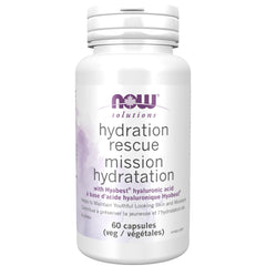 NOW Solutions Hydration Rescue with Hyabest Hyaluronic Acid Vegetable Capsule, 60 Count