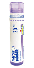 Boiron Mercurius solubilis 30ch,Homeopathic medicine. Each tube contains 4 g (approximately 80 pellets)