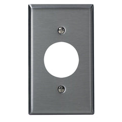 Leviton 1-Gang, Single 1.406-Inch Hole Device Receptacle Wallplate, Standard Size, Device Mount, Stainless Steel, 84004-40