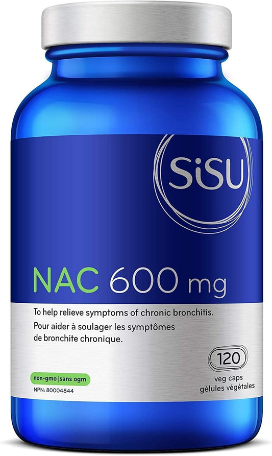 SISU NAC 600mg | Helps With Symptomatic Relief of Chronic Bronchitis, and Immune Support | 120 Veg Caps | Cold & Flu Relief, Antioxidant Booster | Non-GMO, Gluten Free, Diary Free
