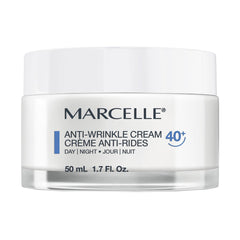 Marcelle Anti-Wrinkle Cream 40+, Day & Night, Anti-Aging Cream with Collagen and Elastin, Reduces Fine Lines & Wrinkles, Restores Radiance, Fragrance-Free, Hypoallergenic, Cruelty-Free, 50 mL