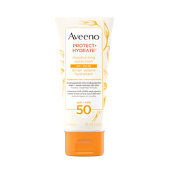 Aveeno Protect & Hydrate Face Sunscreen Lotion SPF 50 - Broad Spectrum UVA/UVB Protection with Oat Formula - Water Resistant, Non-Comedogenic Moisturizing Cream for Sensitive Skin, 88 mL
