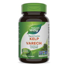 Nature’s Way Kelp – 300 mcg Iodine for Thyroid Function – 600 mg Pure Kelp per Capsule – Vegetarian, Non-GMO – 100 Capsules