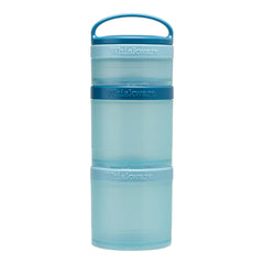 Whiskware Stackable Snack Containers for Kids and Toddlers, 3 Stackable Snack Cups for School or Travel, Blue/Blue/Blue