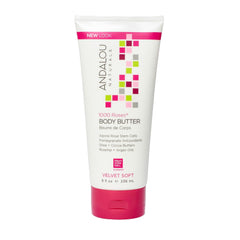Andalou Naturals 1000 Roses Body Butter - Velvet Soft Body Butter With All Natural Ingredients, 236 mL