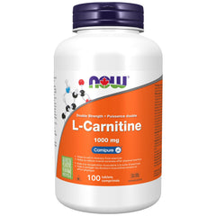 NOW Supplements, Double Strength L-Carnitine 1,000 mg, Purest Form, Amino Acid, Fitness Support, 100 Tablets