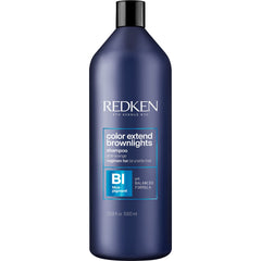 Redken Hair Shampoo, Color Extend Brownlights Blue Shampoo, Hair Toner for Natural and Color-Treated Brunettes, Sulfate Free Shampoo Tones and Removes Brass, 1000 ML