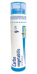 Boiron Carbo vegetabilis 9ch,Homeopathic medicine. Each tube contains 4 g (approximately 80 pellets)