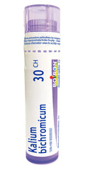 Boiron Kalium bichromicum 30ch,Homeopathic medicine. Each tube contains 4 g (approximately 80 pellets)