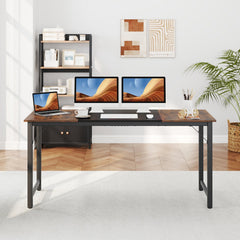 63 Inch Modern Splice Computer Desk with Heavy Duty Steel Frame