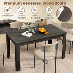 63 Inch Rectangular Modern Dining Kitchen Table-Gray
